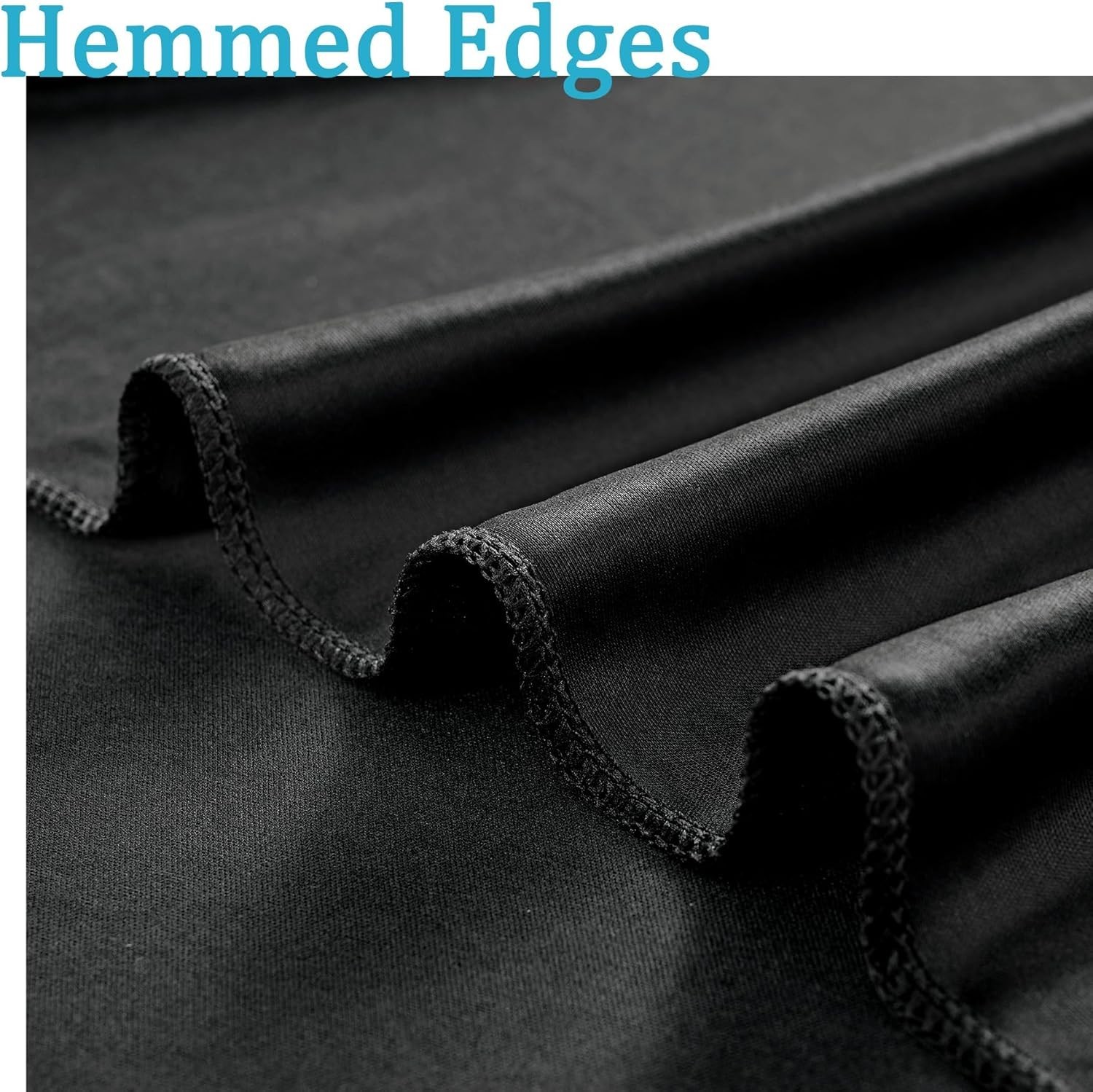 Durable 20ft x 10ft Polyester Black Backdrop Curtains for Parties & Celebrations