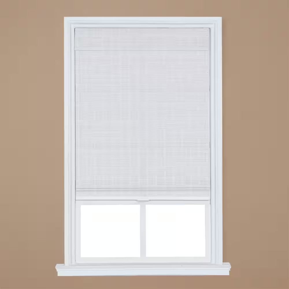 White Cordless Bamboo Roman Shade 23 In. W X 64 In. L