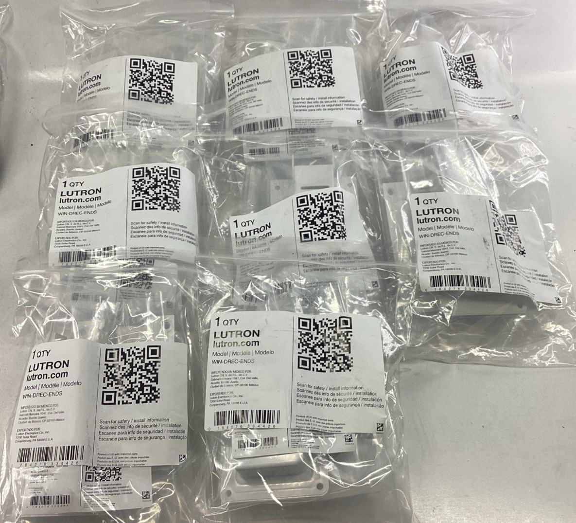 8x Lutron Win-Drec-Ends Drapery Recessed System End Caps 2 Piece/Pack