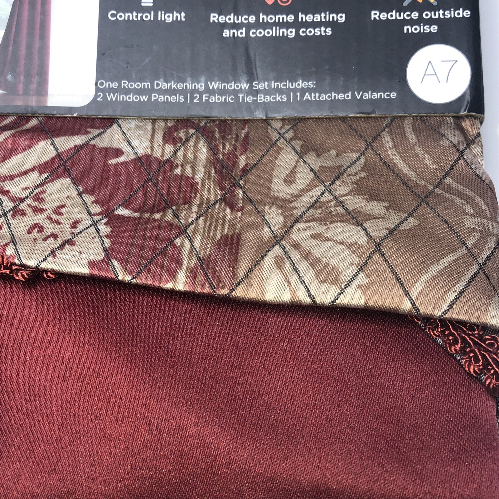 5 PC SET ) Sundown Eclipse Room Darkening Rod Pocket Panel Pair 52” x 84”