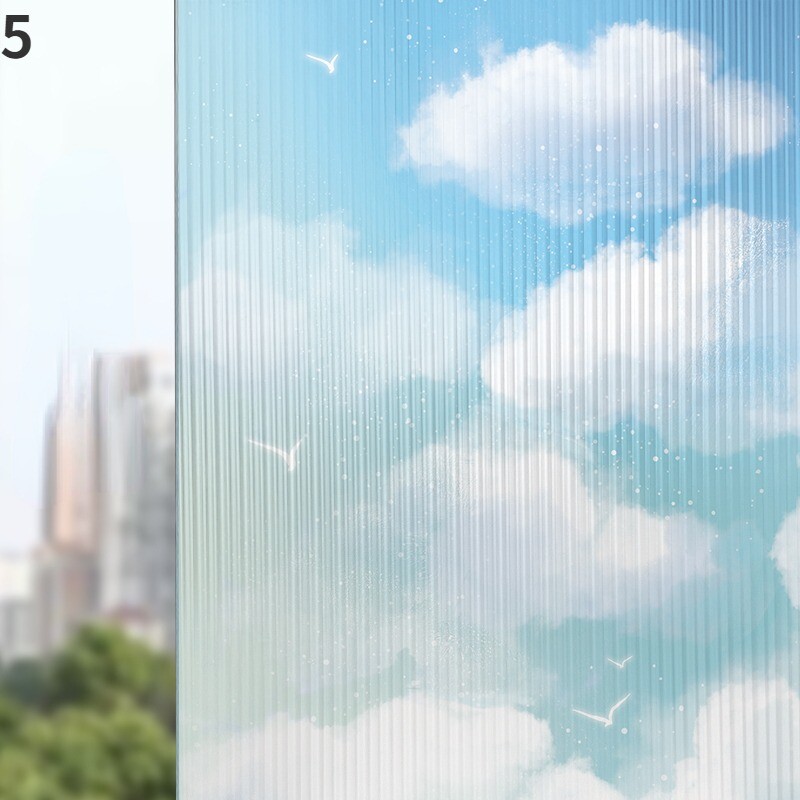 1X Static Cling Window Film Colorful Rainbow Glass Sticker Gradient Color Decor
