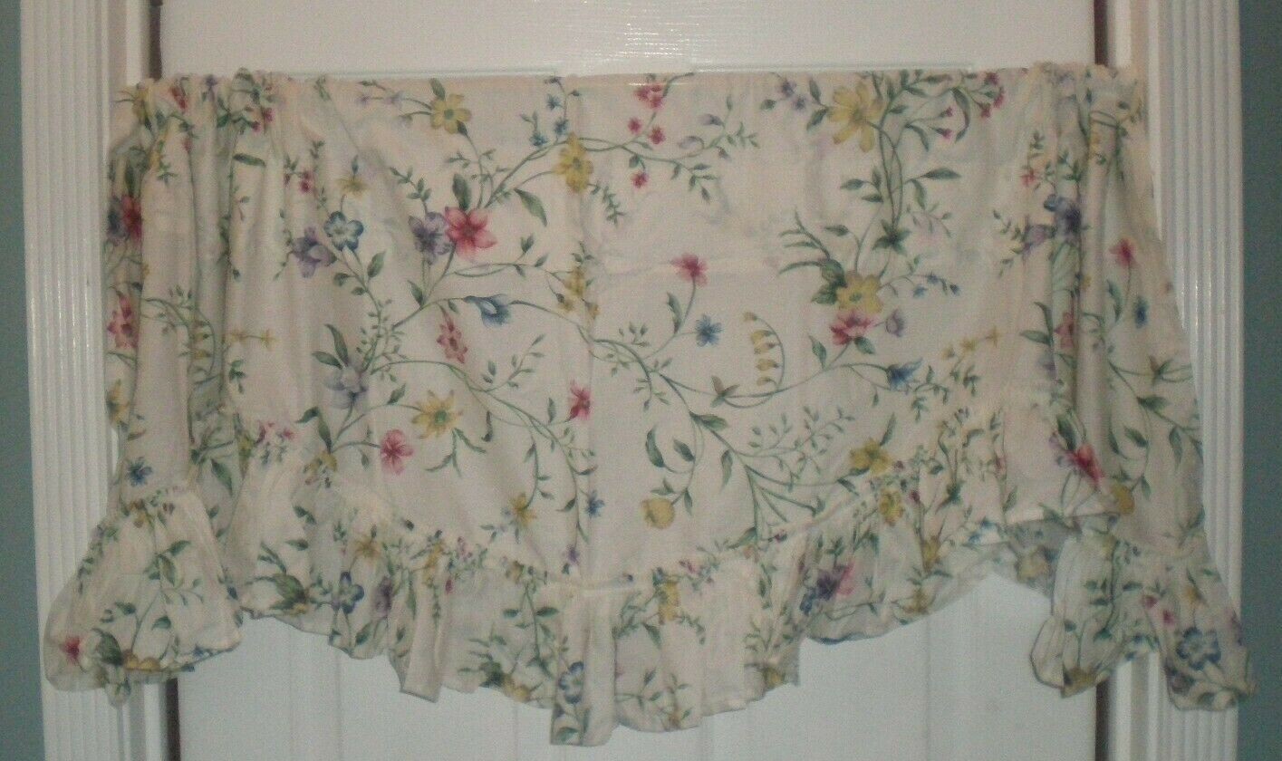 Springs Ruffled Valance Wildflowers Cotton Cottage Country Garden 4 avail NEW