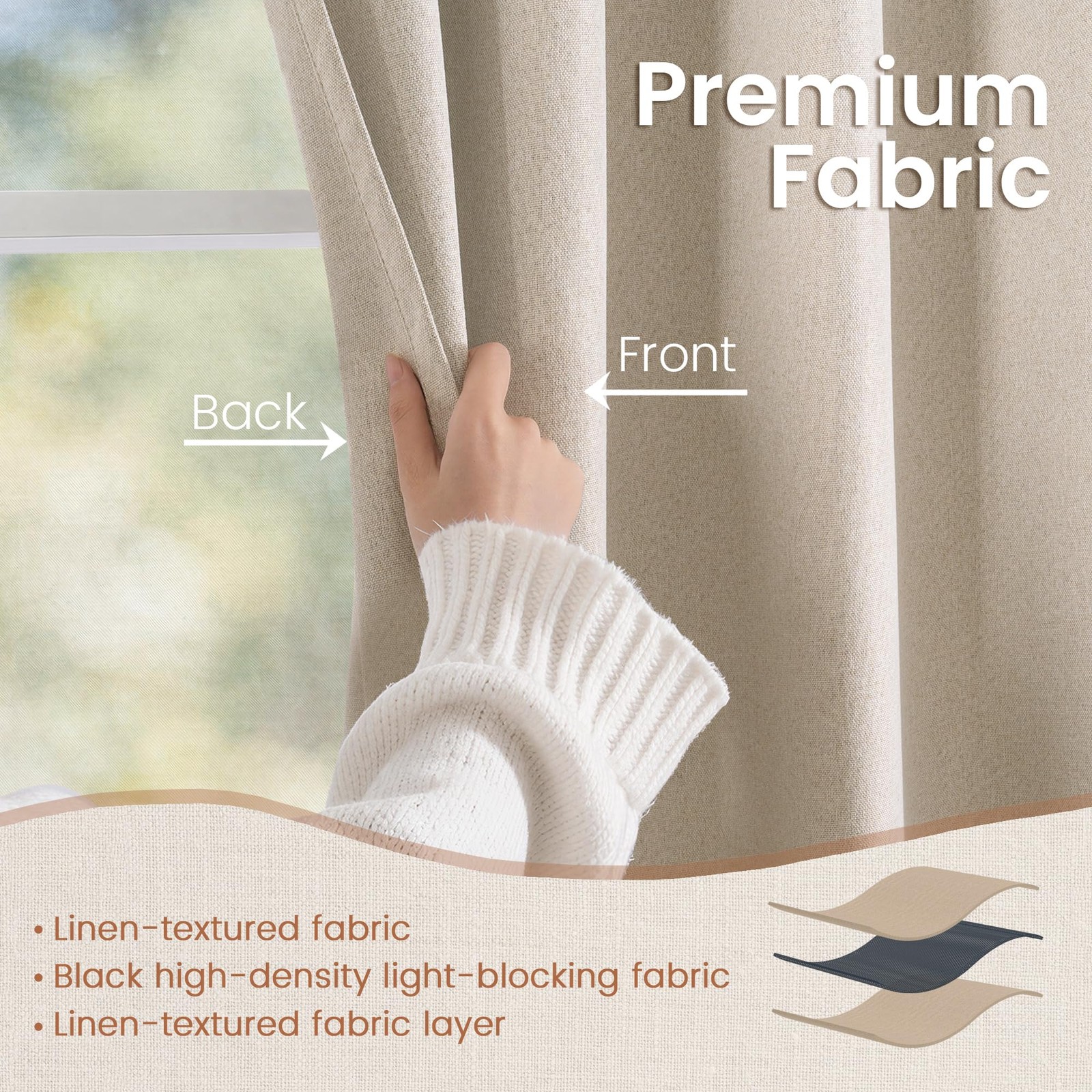 Bgment Short Linen Curtains For Bedroom 40 Inch Length Room Darkening Drapes