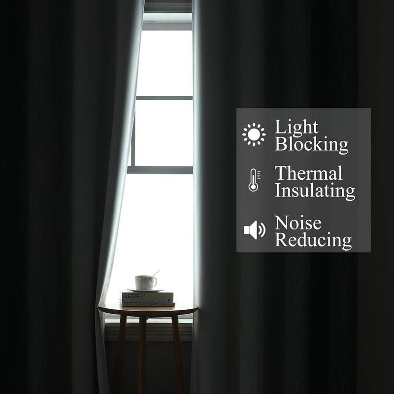 Ombre Blackout Curtains 2 Panels Thermal Insulated Noise Reducing Drapes New