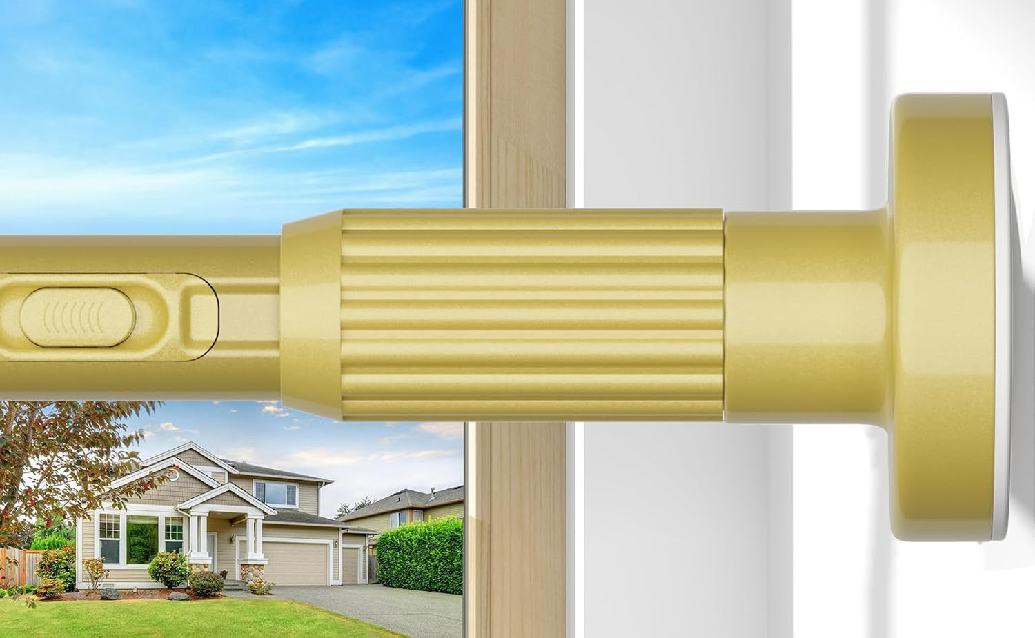 Tension Curtain Rod 41-126 Inch(4-10Ft),1.26” Diameter,Long Heavy Duty Adjustab