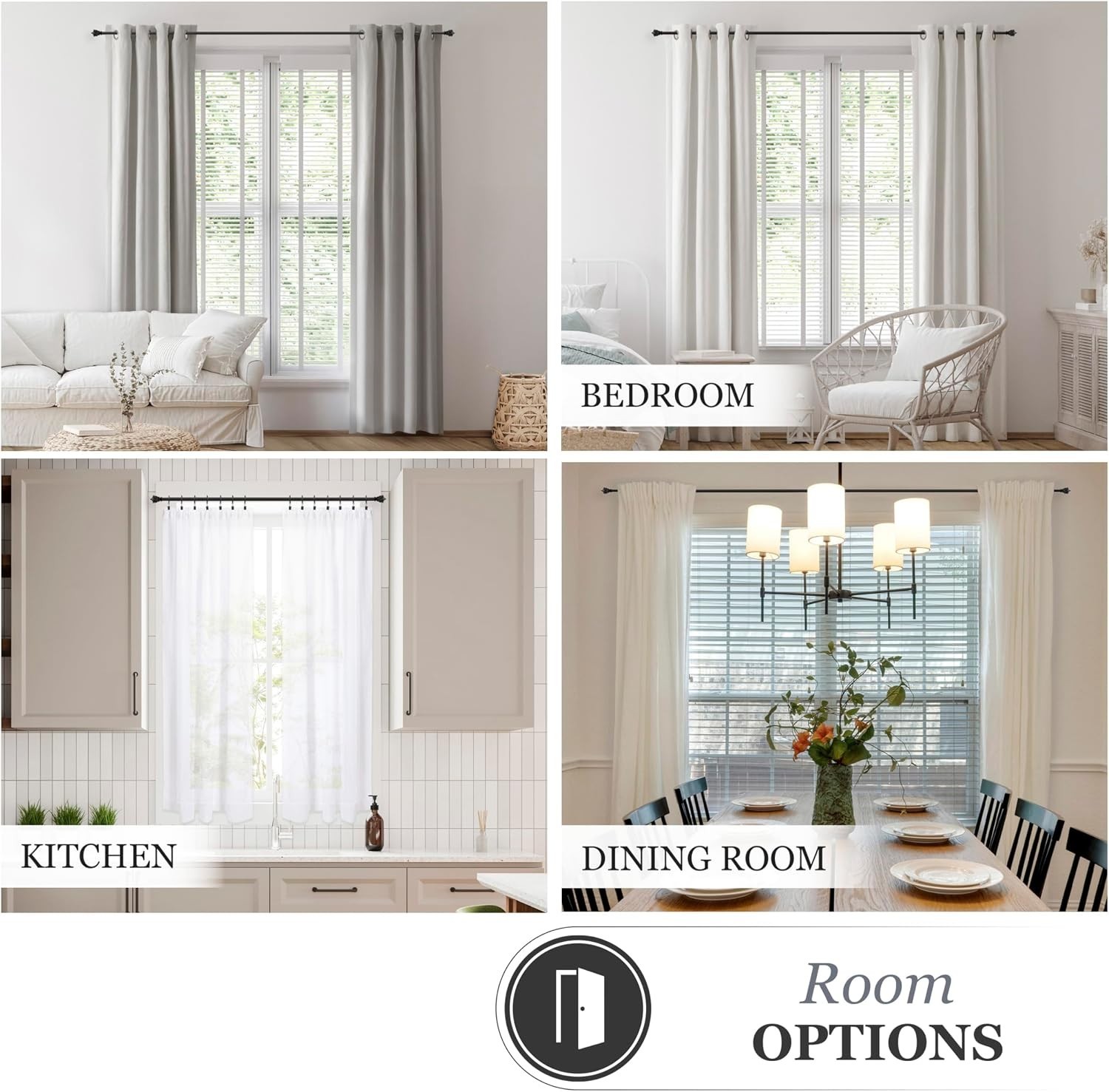 Versatile Chelsea Curtain Rod 48-86″ – Supports Light to Medium Weight Curtains