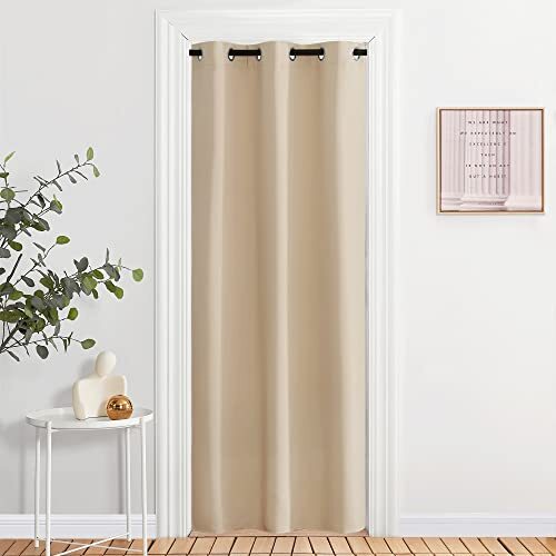 Doorway Curtains, Room Darkening Curtain and Drape W42″ X L84″ Biscotti Beige