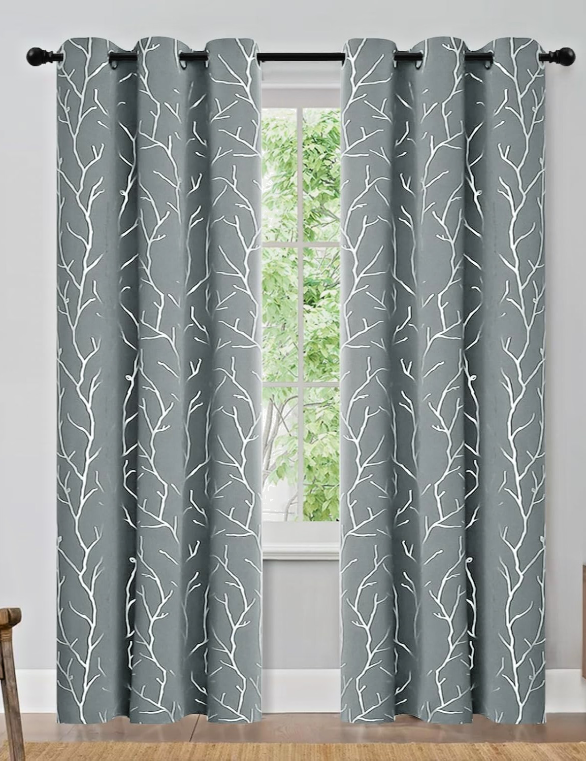 Blackout Curtains GRAY Buhua 2 Panels 84″ x 52″ NEW IN PACKAGE