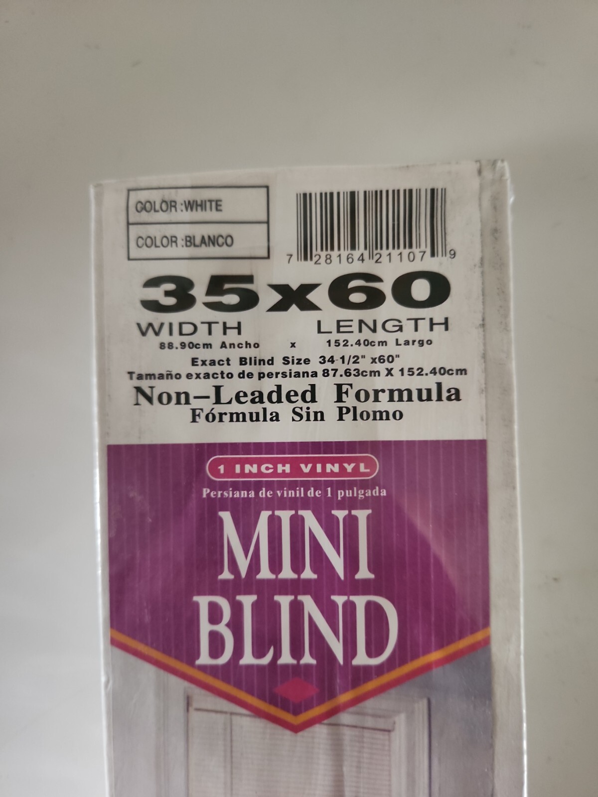 Lotus Mini Blinds – White – 35″ x 60″
