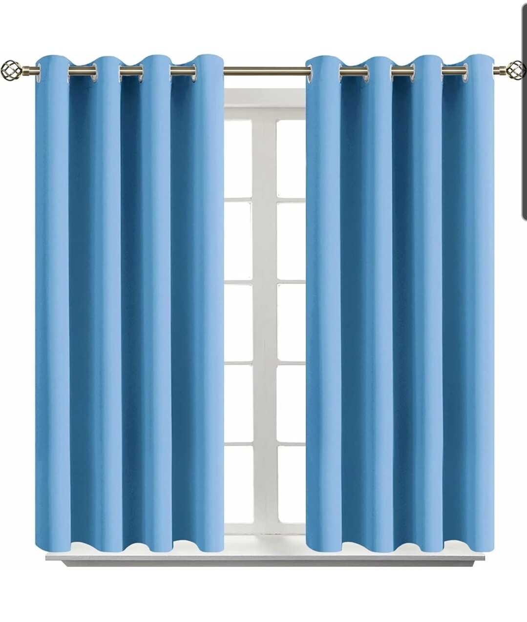 Room Darkening Curtains 52×45 Inches Long Grommet Thermal Insulated Drapes