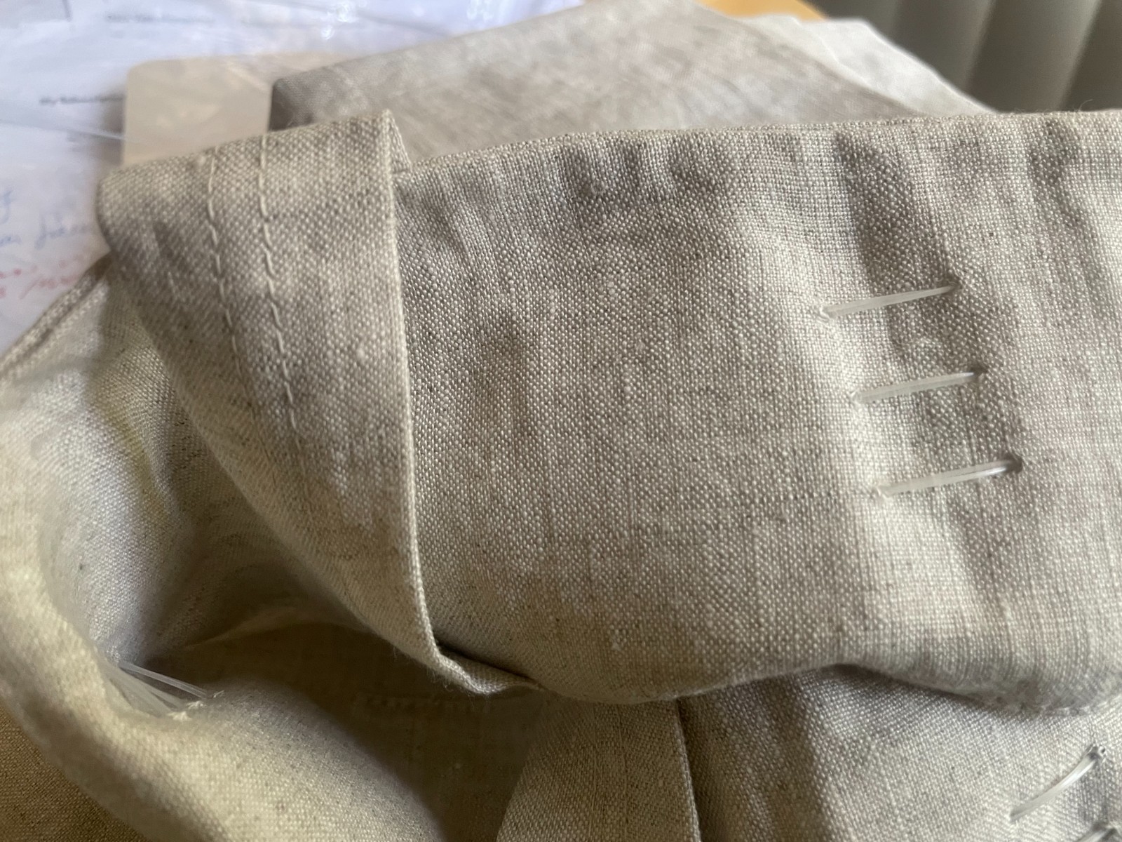 $139 POTTERY BARN Belgian FLAX LINEN Unlined CURTAIN, 50 x 96″, clr Dark Flax