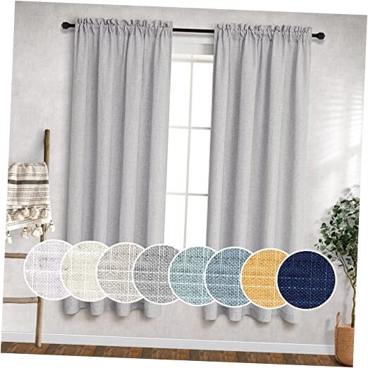 Living Room Curtains for Windows Dressing 72 Inch 52″W x 72″L (Pack of 2) Grey
