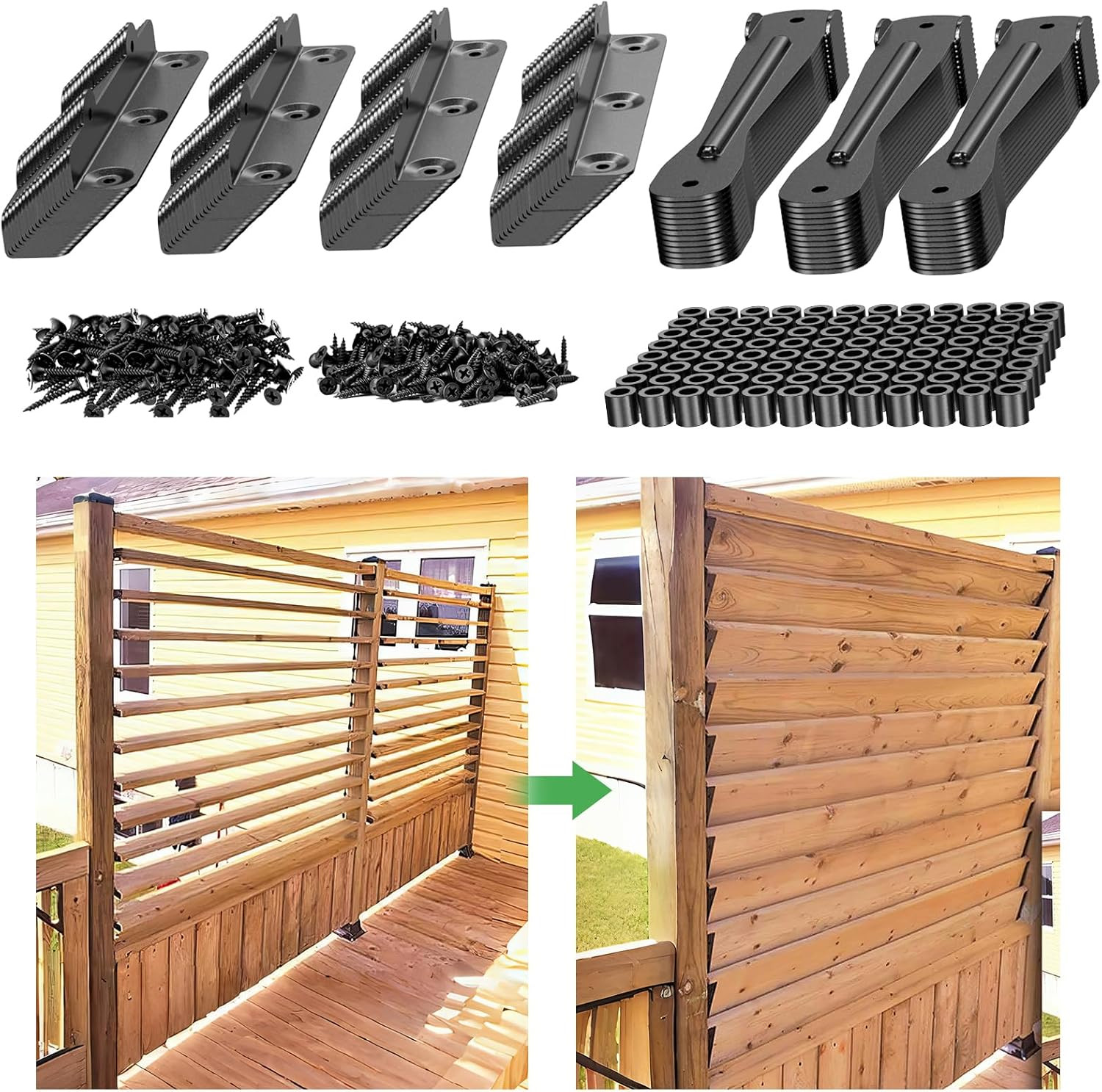 Louver Bracket Kit, Deck Sunblind System Hardware – Metal Louver Brackets for Ou