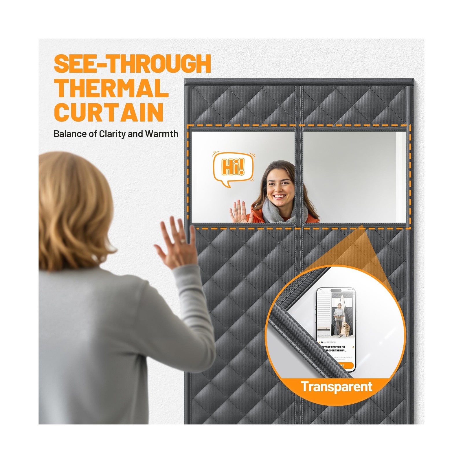 Magnetic Insulated Door Curtain Fits 36″x80″ Doors – Thermal Door C… Fast Ship
