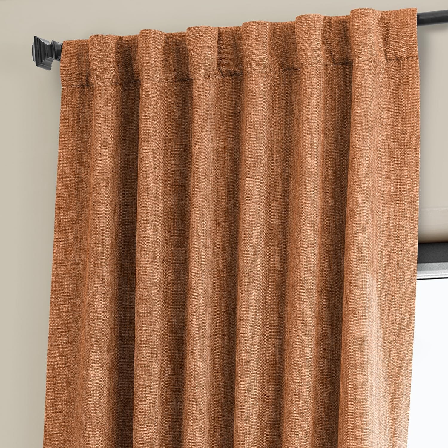 1 Panel Desert Orange 120″L x 50″W Linen Darkening Curtains For Living Room