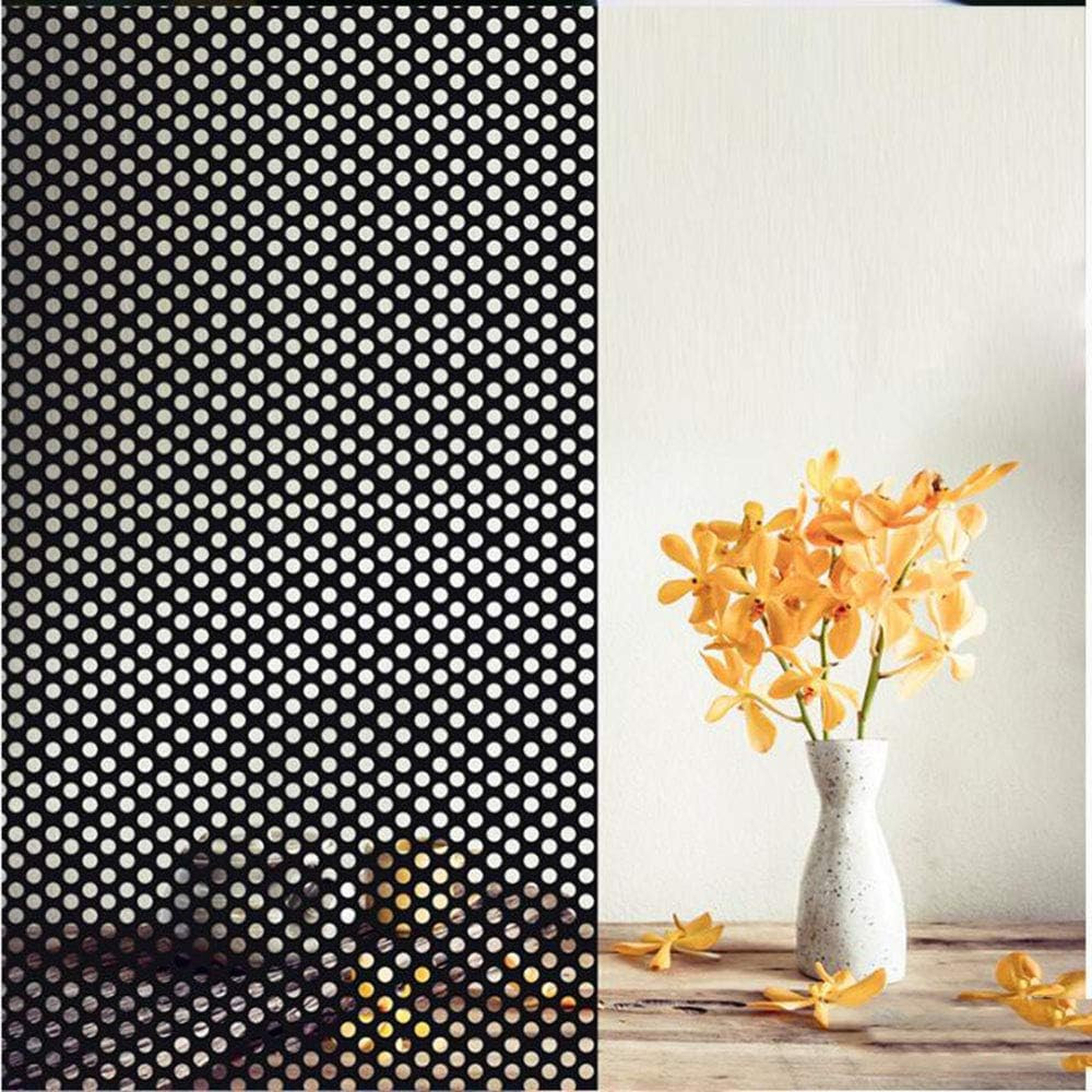 Perforated Mesh Window Film Self Adhesive Black Dotted One Way Film Privacy Stic