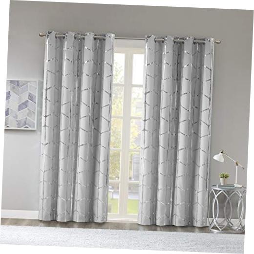 Blackout Window Curtain, Light Blocking 50″W x 84″L (Pack of 1) Grey/Silver