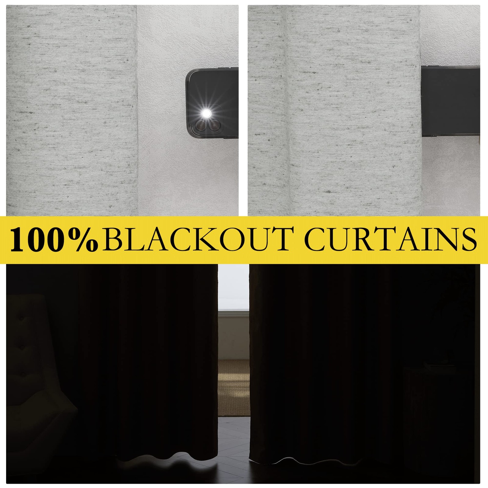 Nicetown Grey Long Linen Full Shade Panels 62 Wide X 120 Long Pair Of Thermal