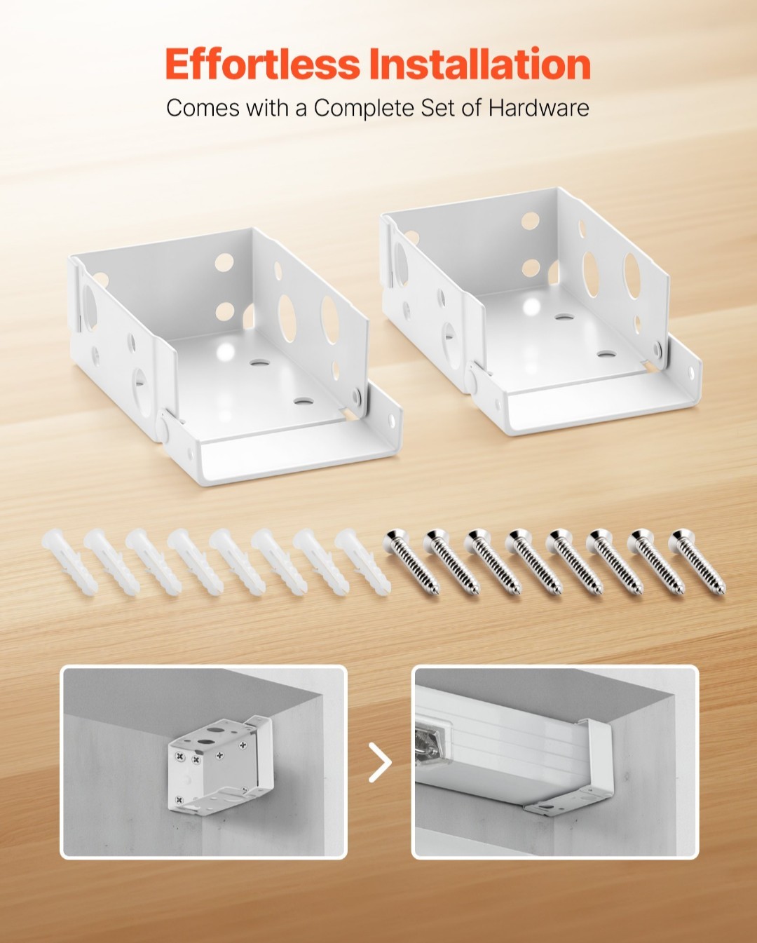 Box Mounting Brackets 2pcs For Window Blinds 1.5×2.25 Inch Headrails”