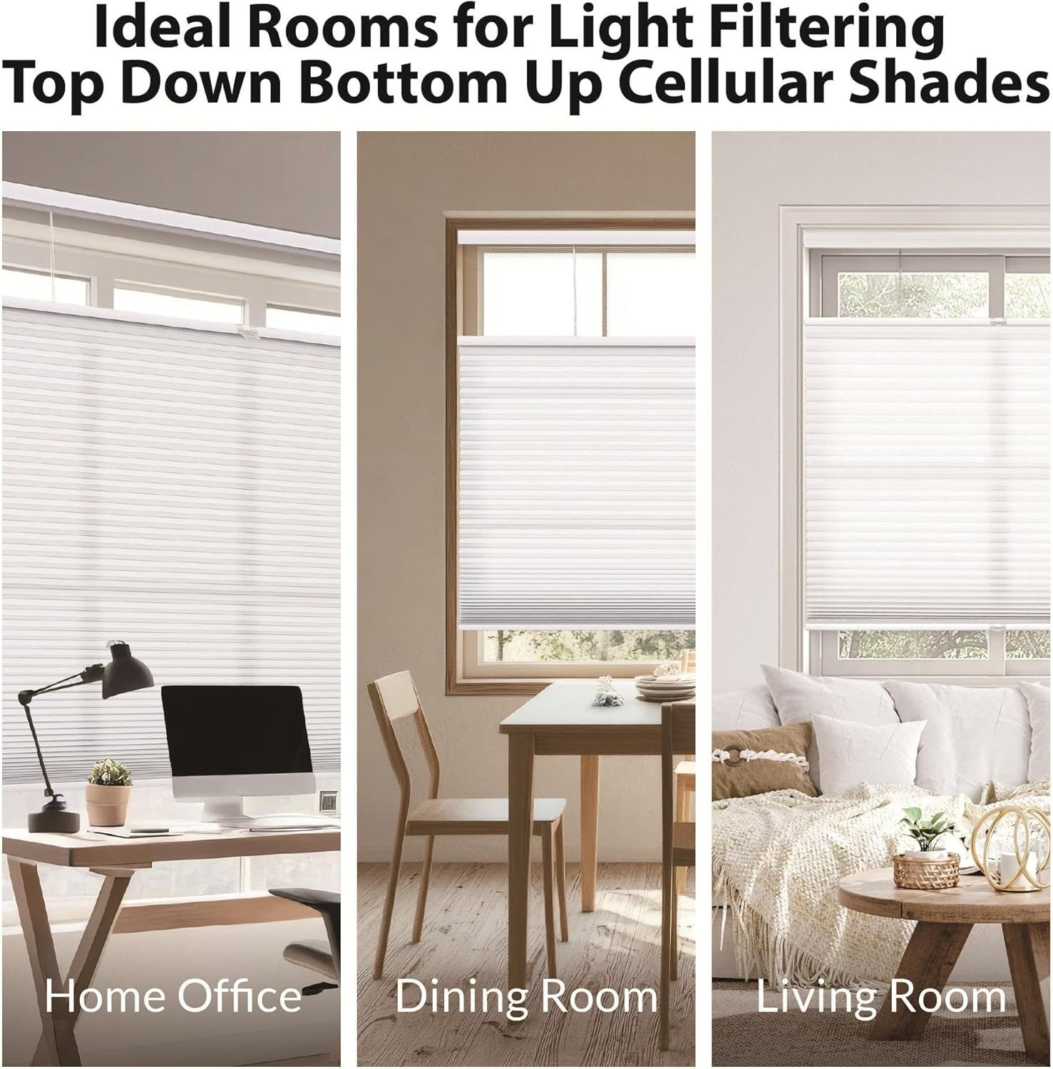 Cordless 1.5″ Light Filtering Cellular Shade, 27″ W X 64″ H, Latte