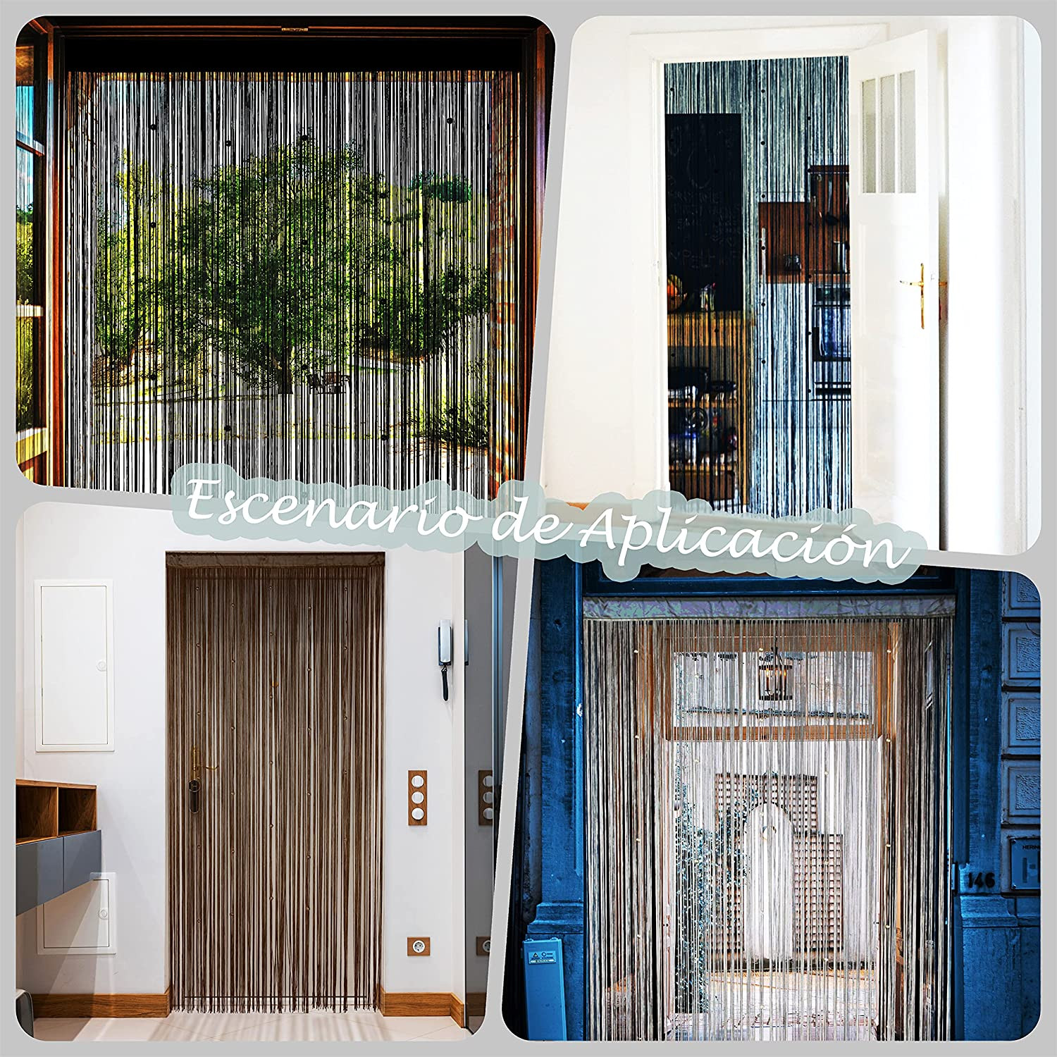 Yaoyue Beaded Curtain Door String Curtains for Doorways Tassels Beads Hanging Fr
