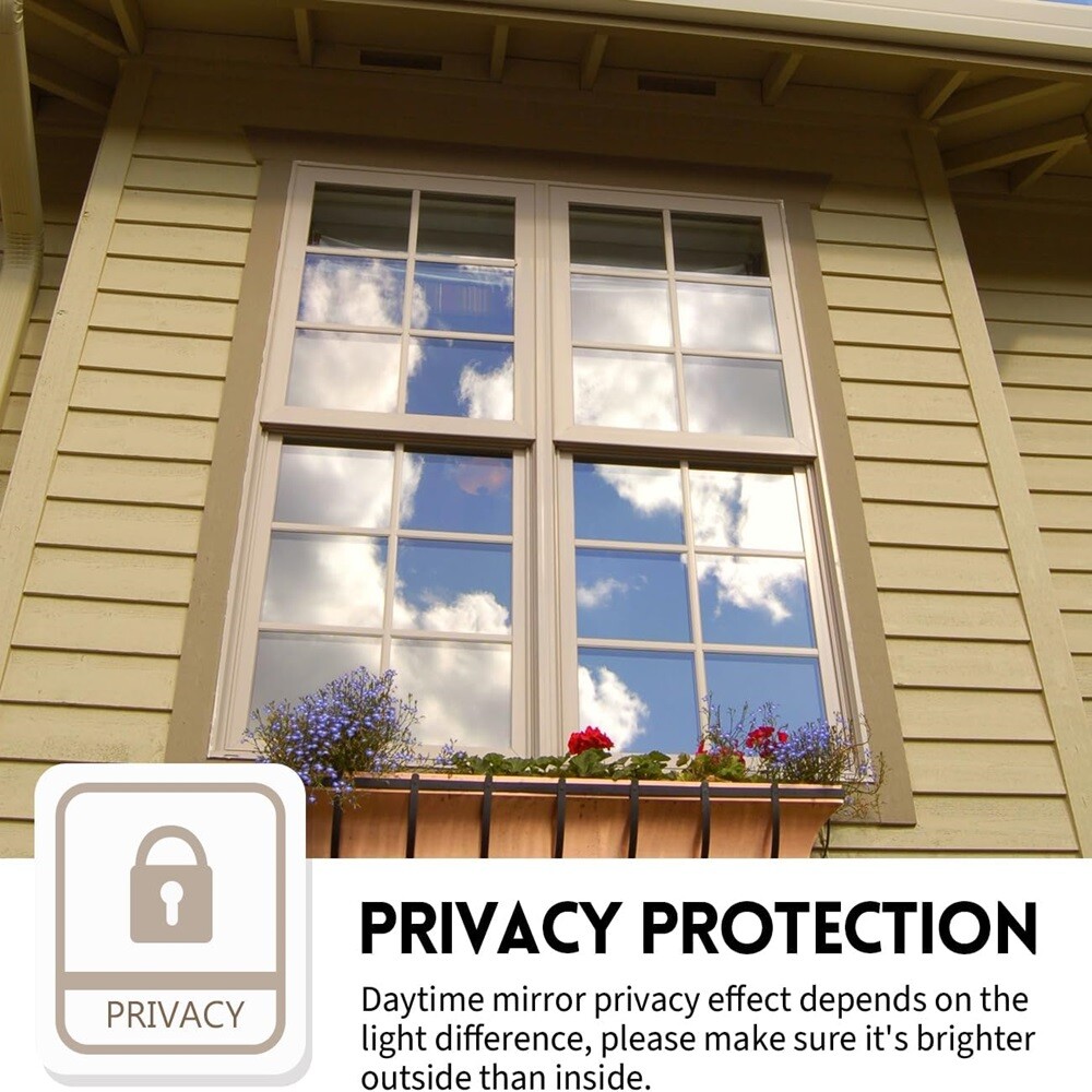 One Way Mirror Tint Window Film Privacy Protect Uv Reflective Sun Block For Home
