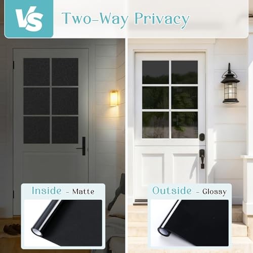 out Window Film, Removable Tint for Windows in House 17.5″ 17.5″ X 78.7″ Black