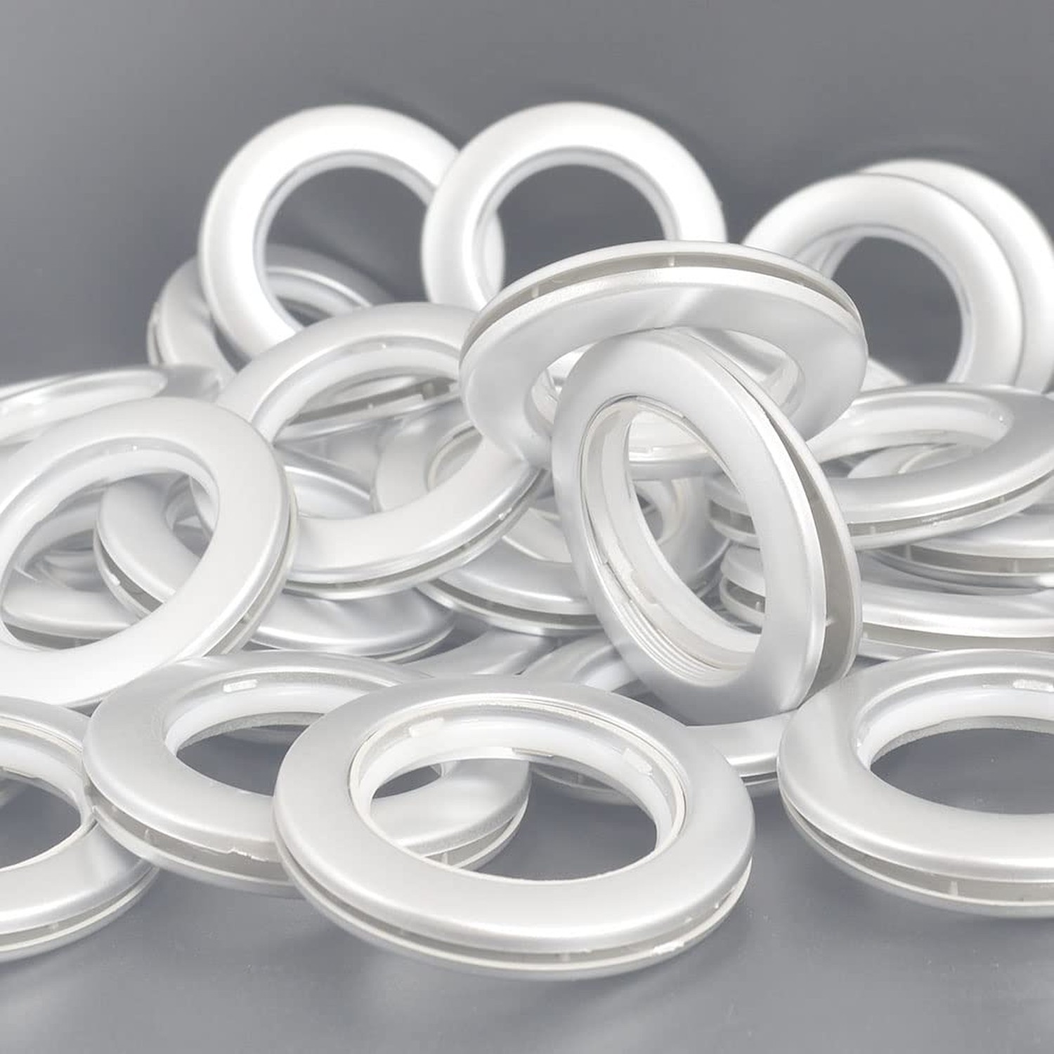 42 Pack Curtain Grommets Inner Diameter 1-9/16″(40mm) Plastic Curtain Large E…