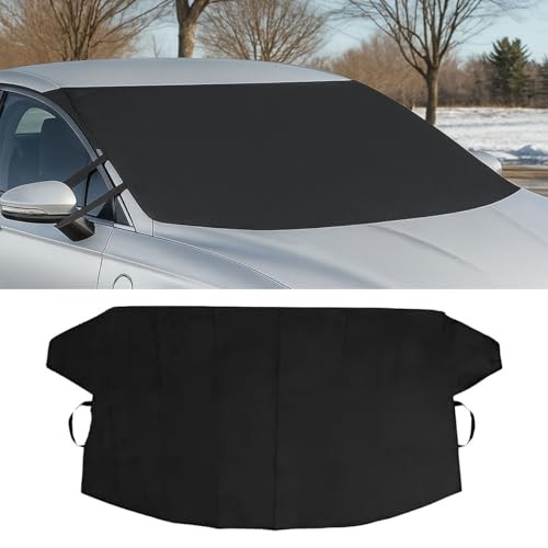 Car Windshield Snow Ice Cover, Oxford Waterproof Auto Sun Shade, 74” × Front