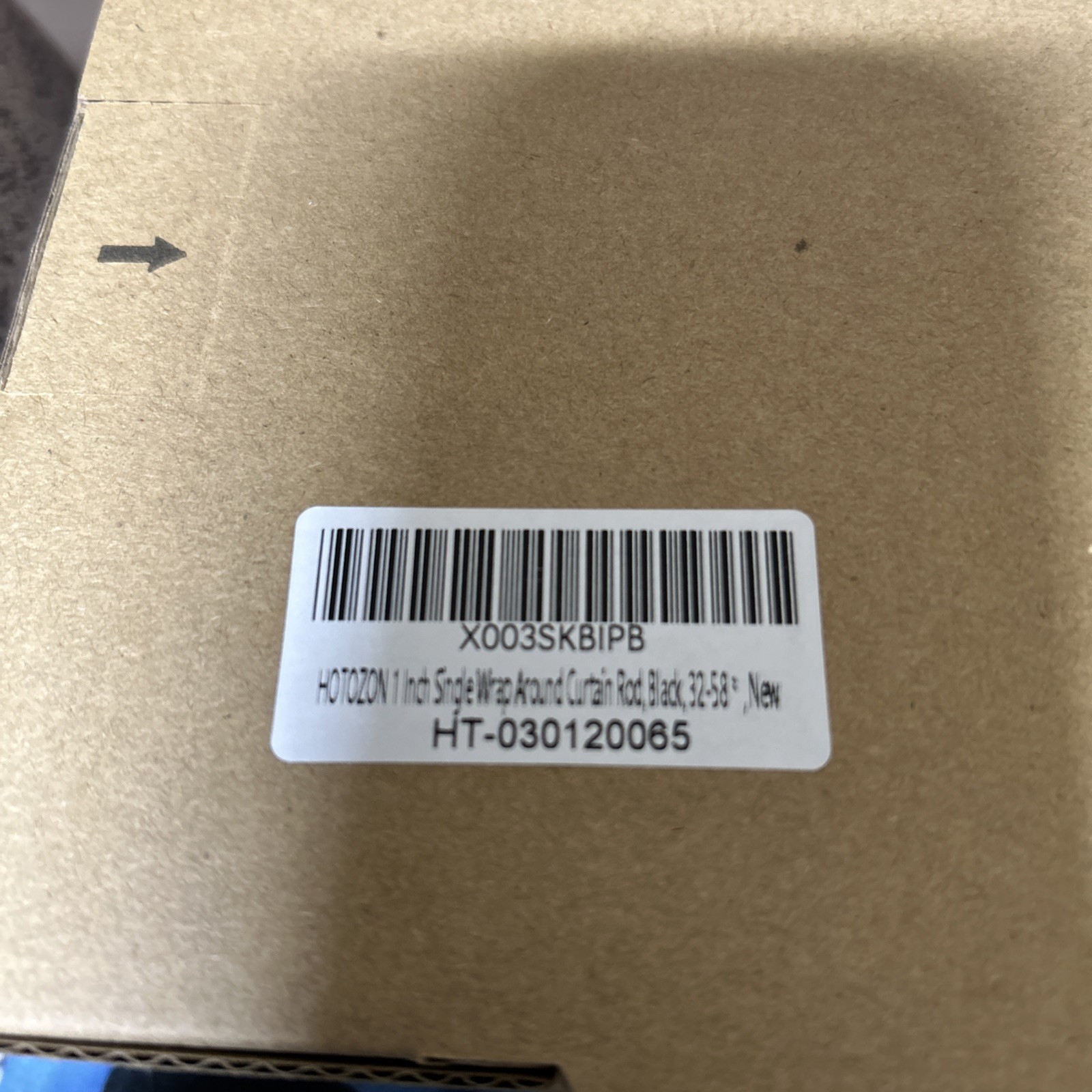 Hotozon Curtain Rod 1” Single Wraparound Black 32-58” New In Opened Box