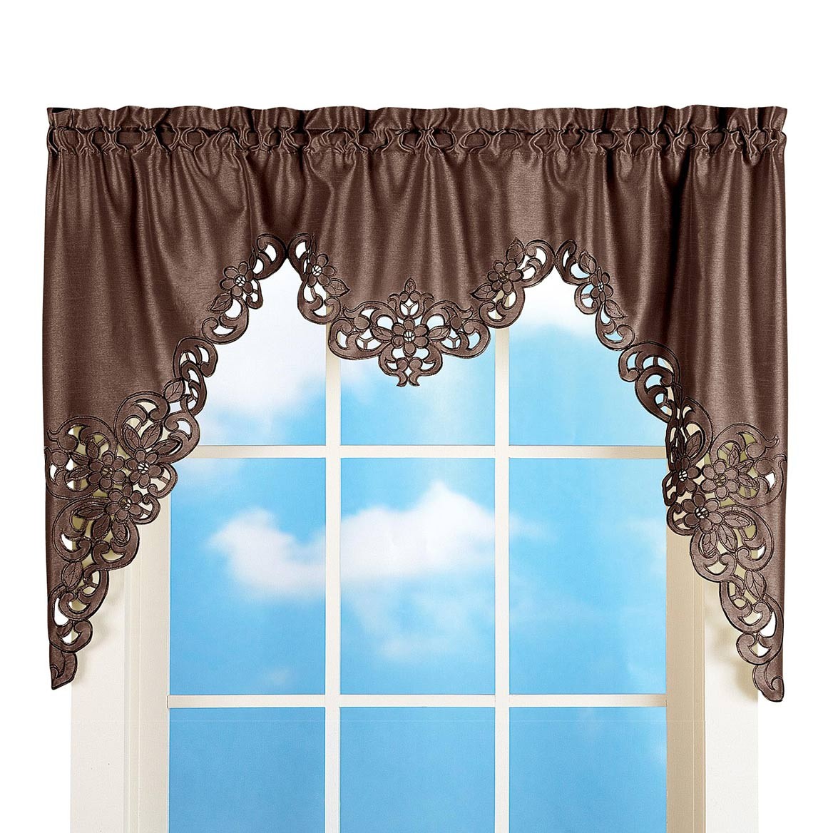 Elegant Scroll Valance, Burgundy, 58″ x 36″