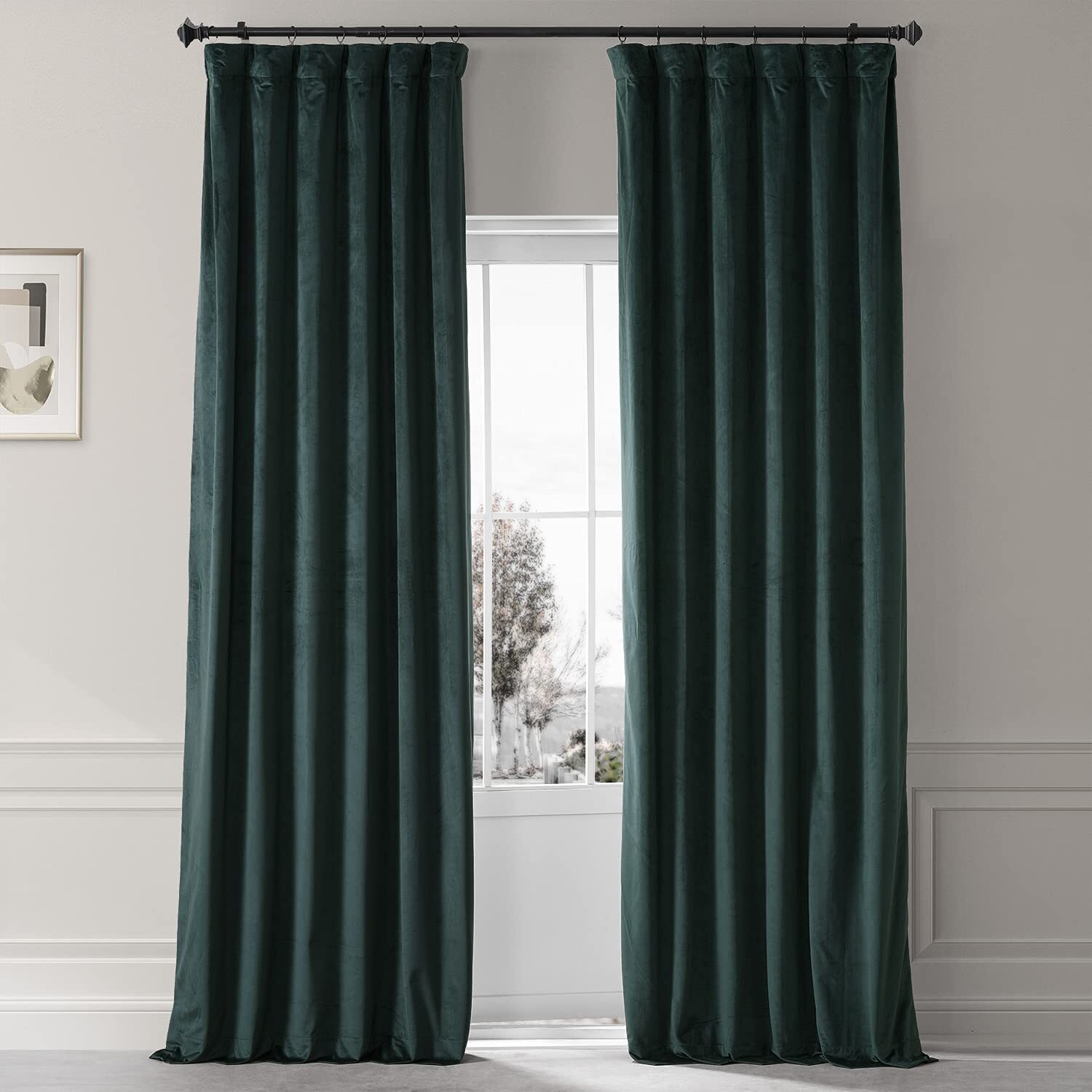 HPD HALF PRICE DRAPES Signature Plush Velvet Blackout Curtains for Bedroom (1