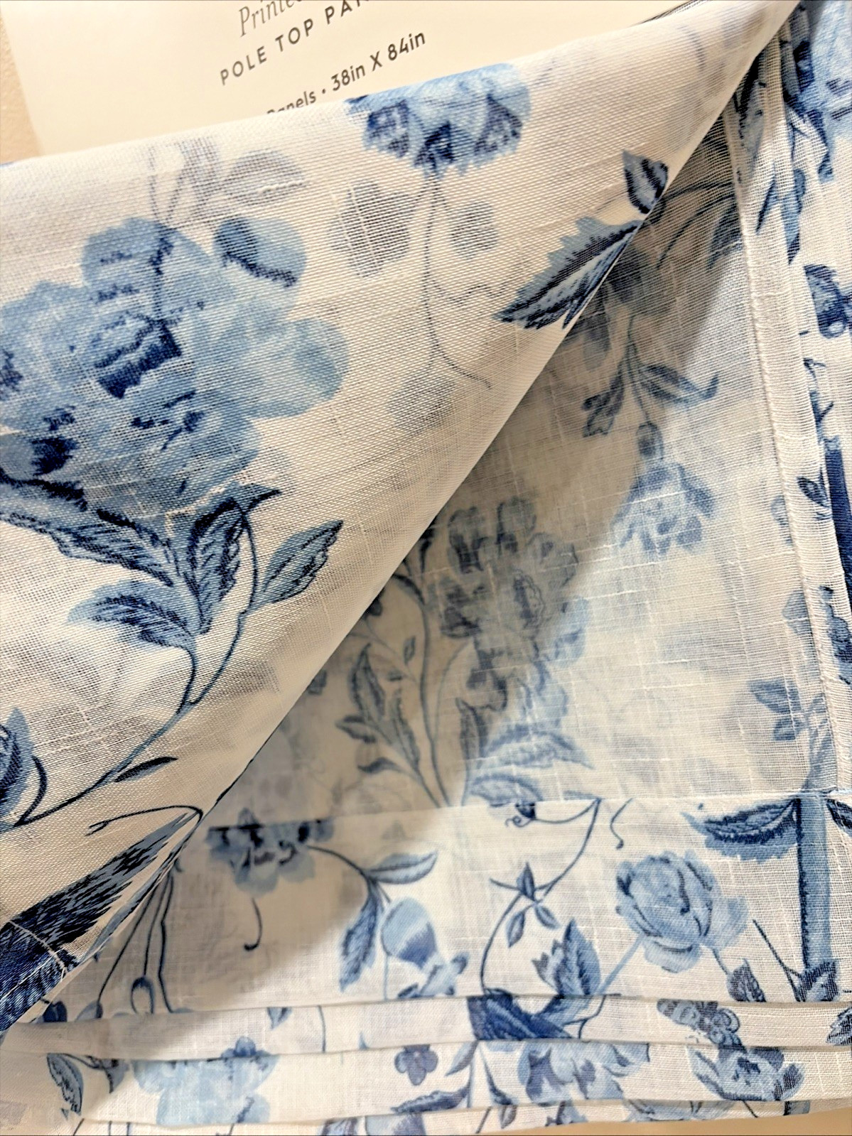 4 Laura Ashley Summer Palace Floral Birds Pole Top Window Panels Curtains 38×84”