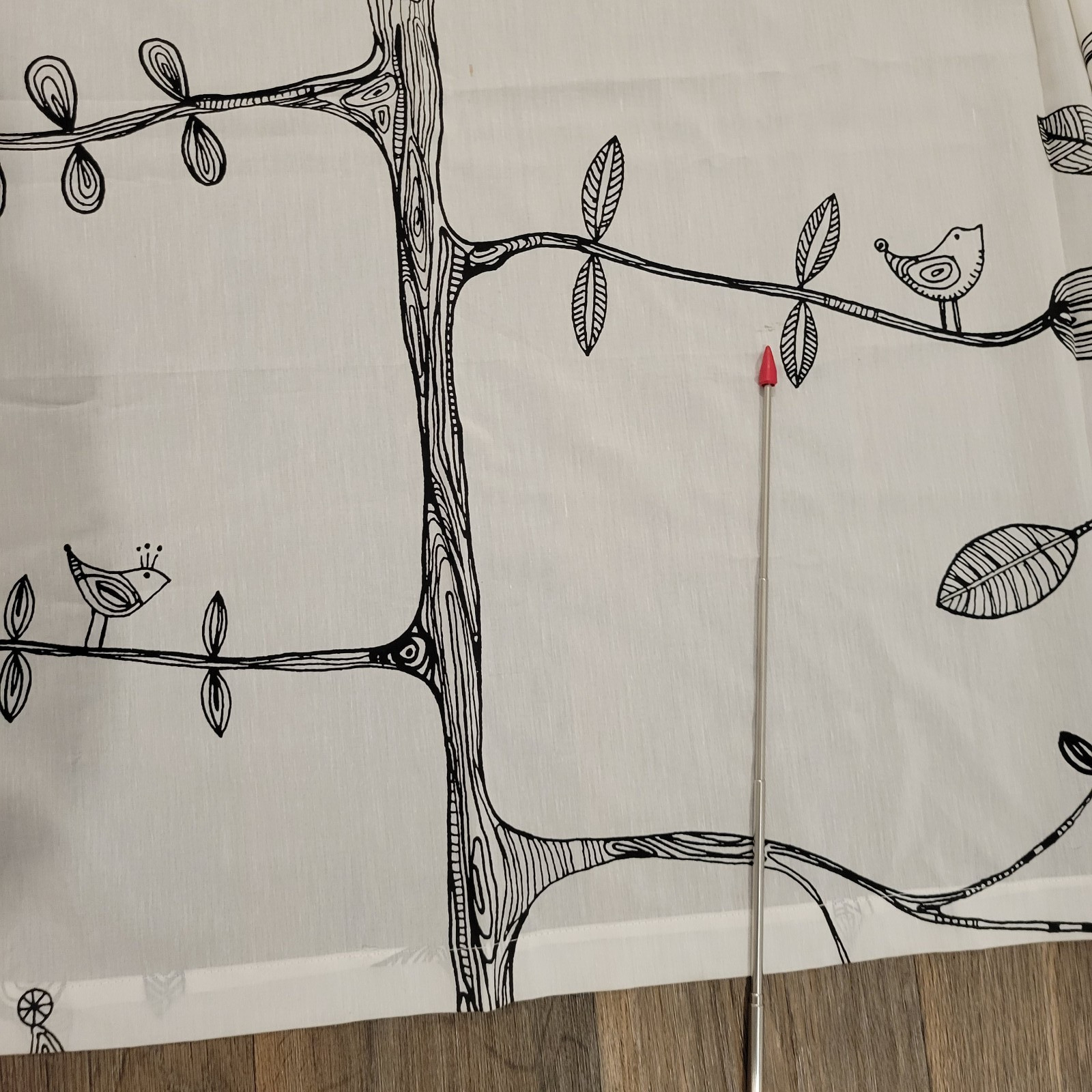 IKEA EIVOR Panel (1) 57×99 WH-BL Bird Tree Kajsa Aronsson Light Filtering