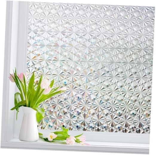 Window Privacy Film Stained Glass Window Film Frosted Rainbow 35.4×78.7in Pure