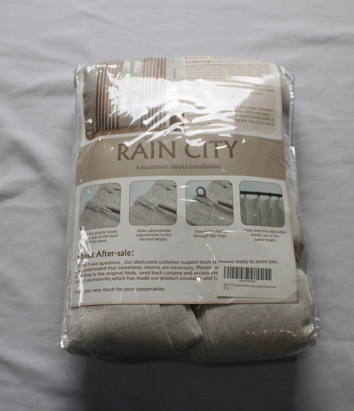 Rain City Unisex Adult’s Pinch Pleated Curtains EH6 Natural Size 42″x108″ NWT