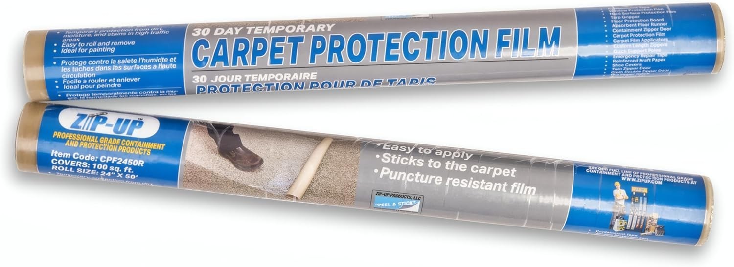 Durable 24″ x 50′ Water-Resistant Carpet Protection Film – Easy Installation
