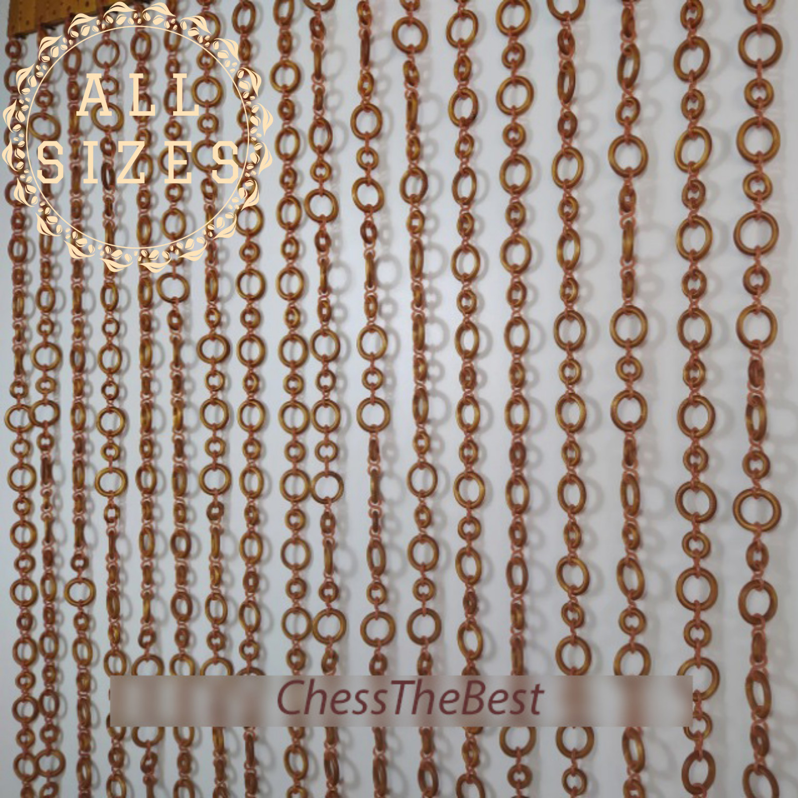 Bead Curtains Wood, Custom Size Handmade Door Curtain, Wooden Doorway Curtains