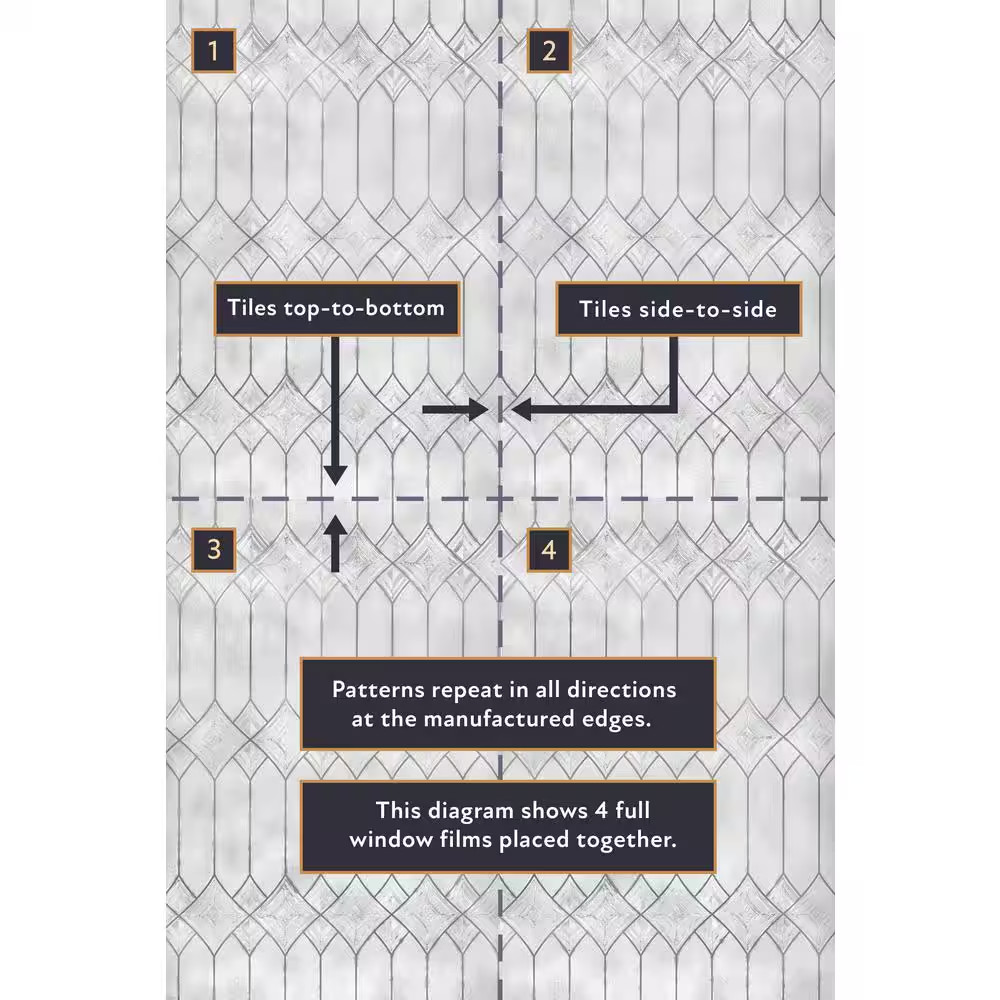 24 In. X 36 In. Trellis Decorative Window Film