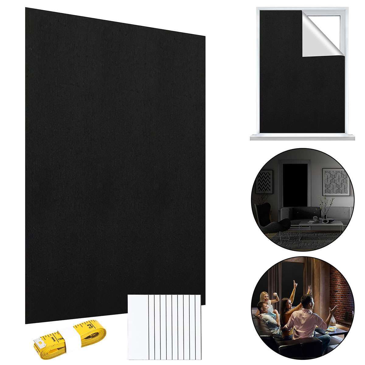 Magnetic Blackout Window Cover 100% Room Darkening Shades Black Out 57in x 40in