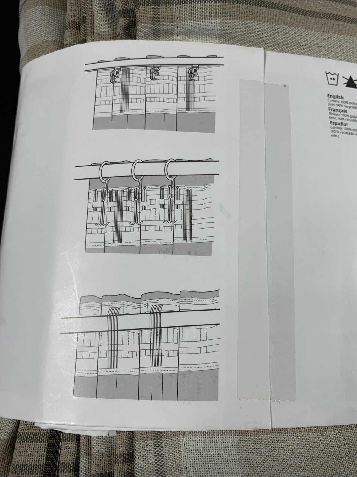 New IKEA HAGGVECKMAL 57″x 84″ Neutral Brown Plaid Curtain Panel Set 005.702.36