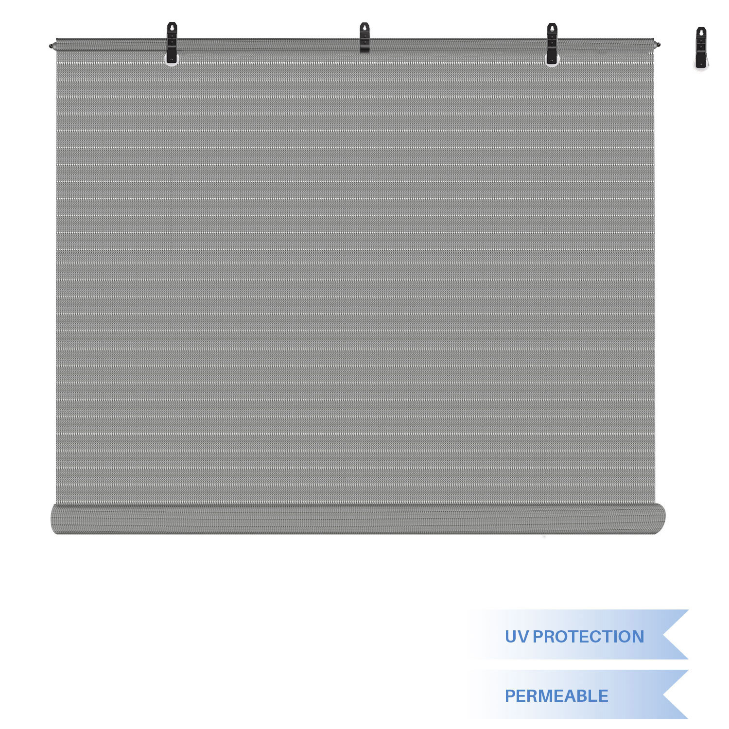 Gray Roller Shade Roll up Shades Outdoor Patio Porch Pergola Balcony Backyard