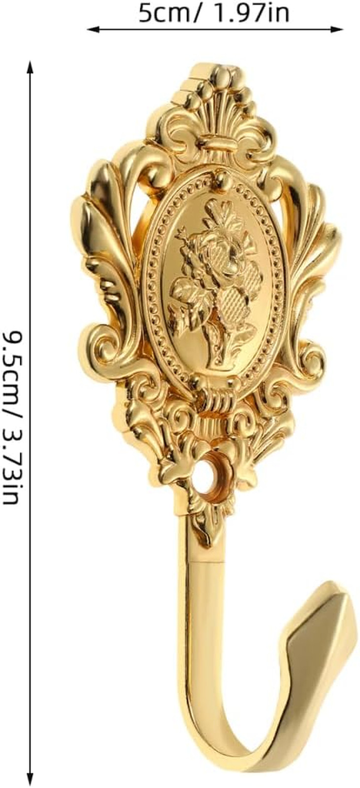2 Pack Gold Curtain Holdbacks, Decorative Zinc Alloy Rose Floral Curtain Tieback