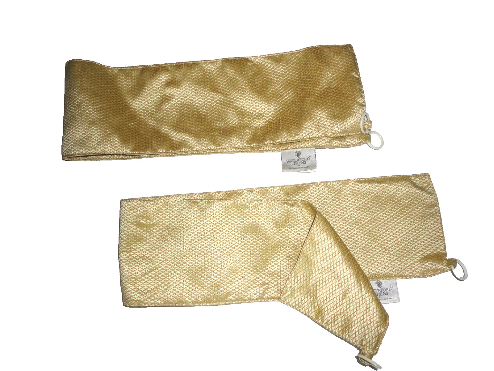 WATERFORD SUTTON SQUARE GOLD DIAMOND (PAIR) TIEBACKS 4 X 24