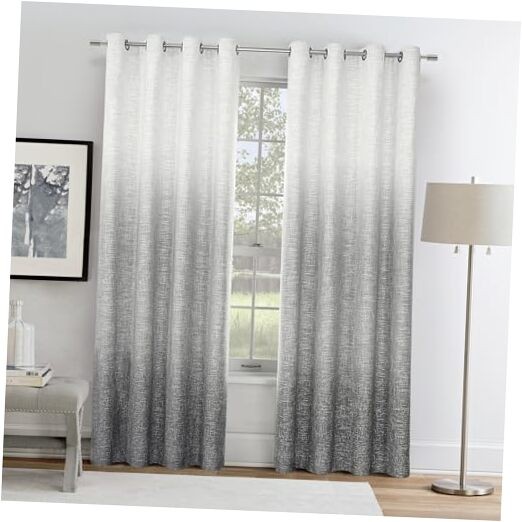 Ombre Full Blackout Curtain Panels 95 Inches Long 50″W x 95″L (Pack of 2) Grey
