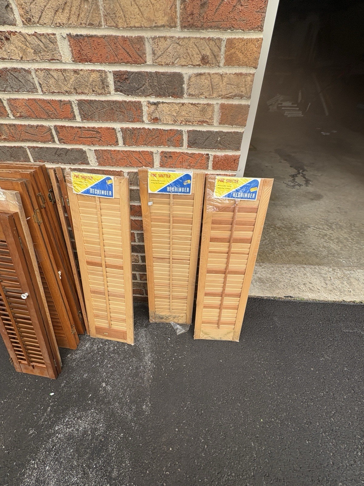 Vintage Pine Shutters Hechinger Unfinished NOS 9” X 32” Made In USA Set Of 3