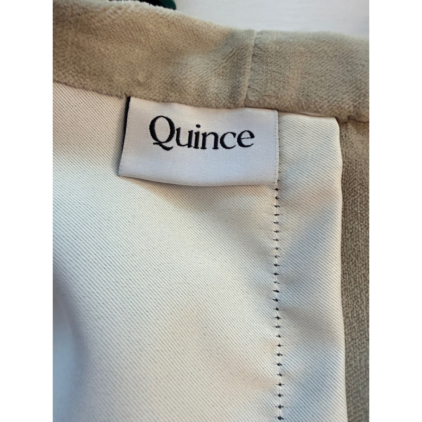 NWOT QUINCE Light Grey Room Darkening Cotton Velvet Modern Luxury Curtain 48×108