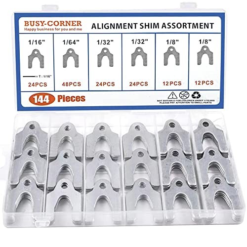Auto Alignment Body Shims Assortment Kit 1/16″ 1/64″ 1/32″ 1/8″ (144 Pieces)