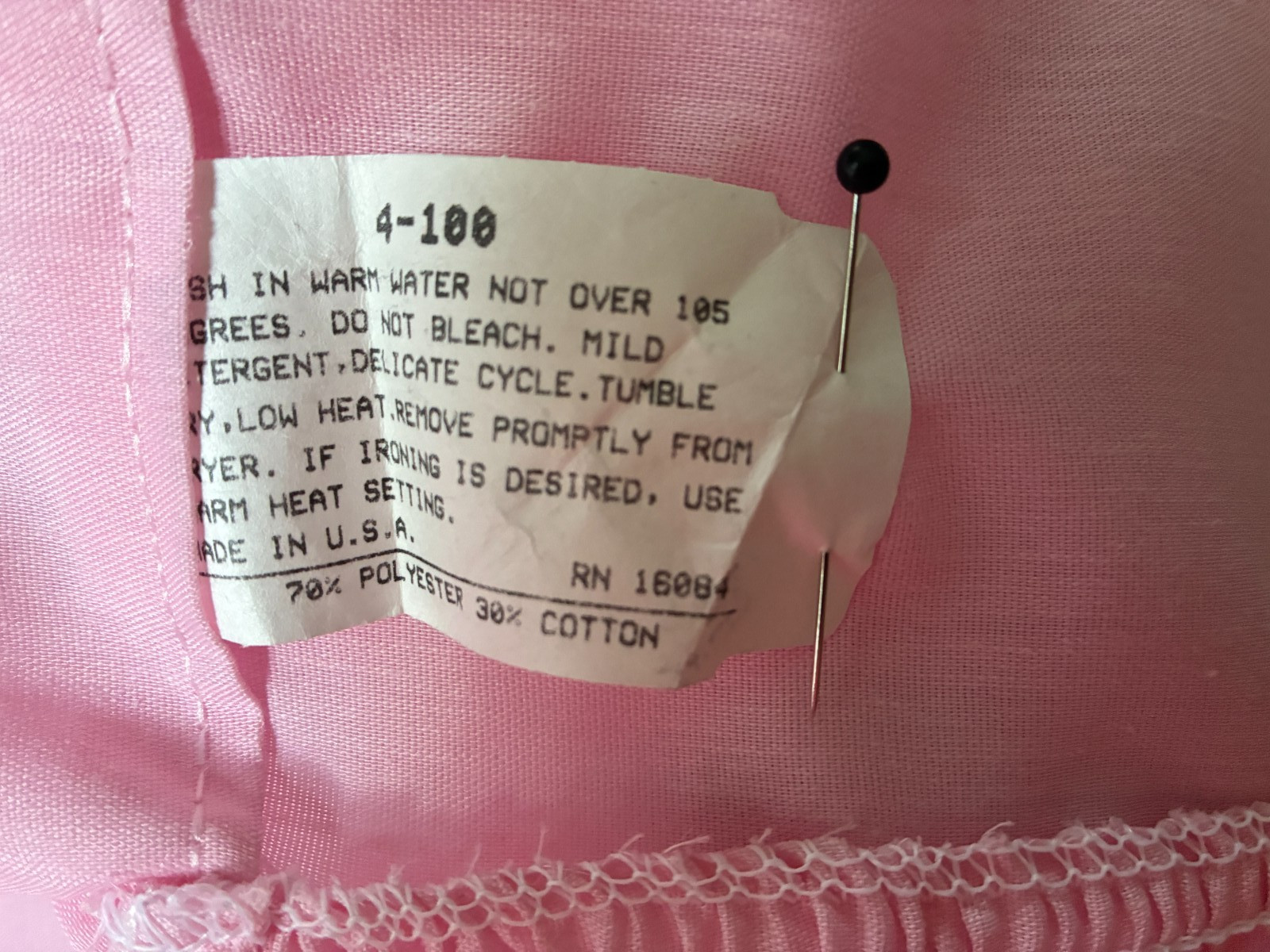 2 pink rod pocket curtain panels ruffled with embroidered hearts 38W x 84L