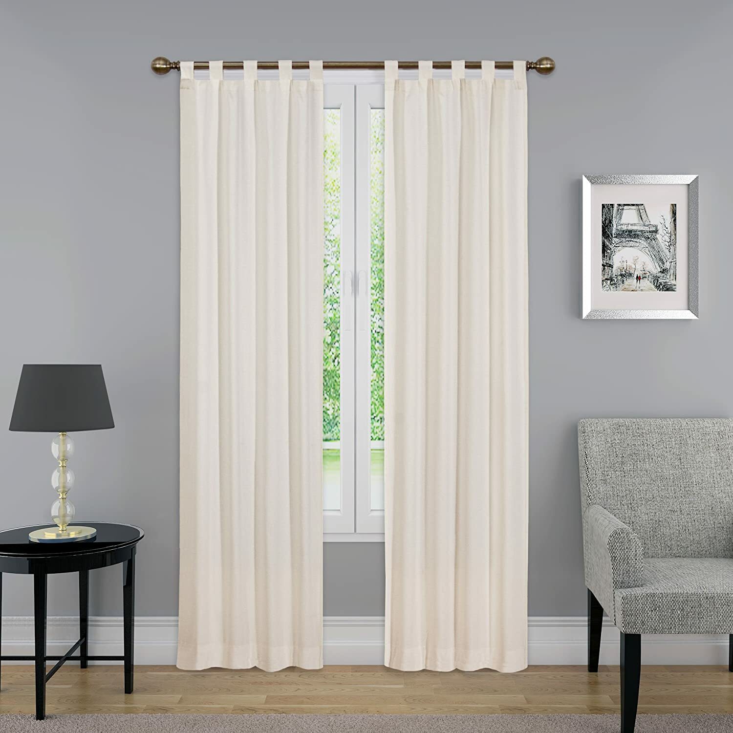 Open Package PAIRS TO GO Montana Modern Decorative Tab Top Window Curtains FLG57